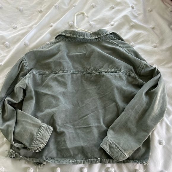 Zara Army Green Jean Jacket - Picture 4 of 5
